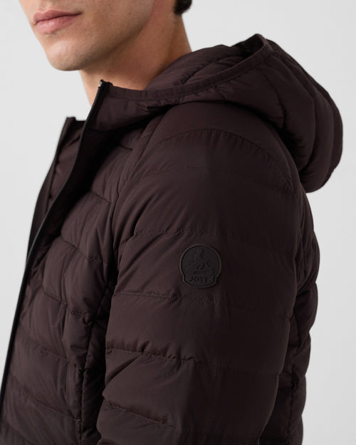 Black coffee Lightweight stretch hooded jacket Frantz - JOTT UK - 4
