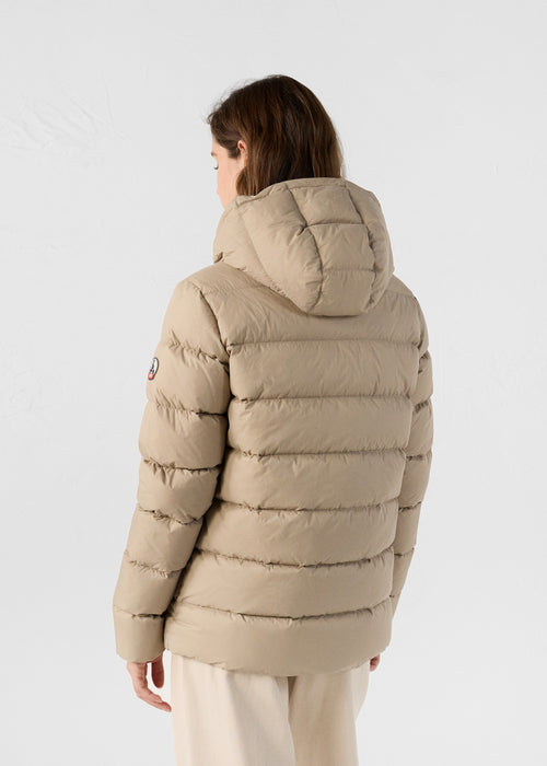 Johanna straight-cut hooded down jacket Beige - JOTT UK - 4