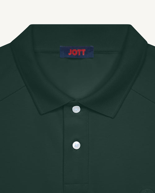 Alvaro cotton polo shirt Deep forest - JOTT UK - 3
