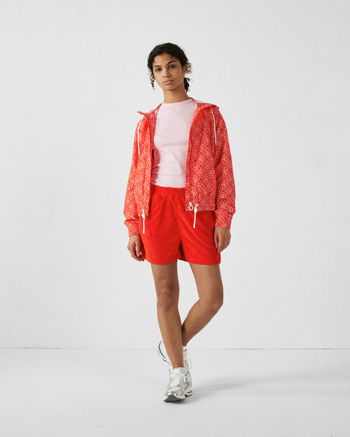 Mono flame red Alize monogram lightweight hooded windbreaker jacket - JOTT UK - 3