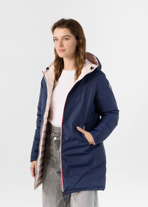 Long reversible jacket Navy/petal pink Verone - JOTT UK - 3