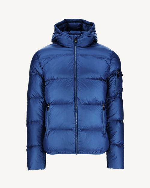 Dark Denim Hooded down jacket Java - JOTT UK - 3