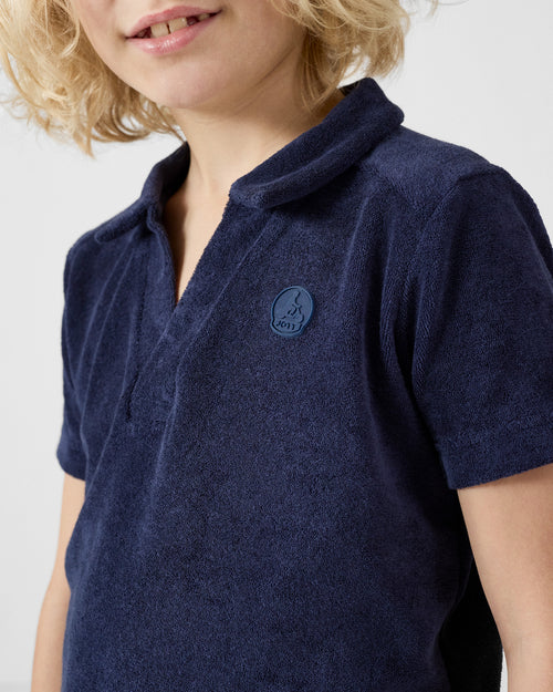 Terry Navy Towelling polo shirt - JOTT UK - 5