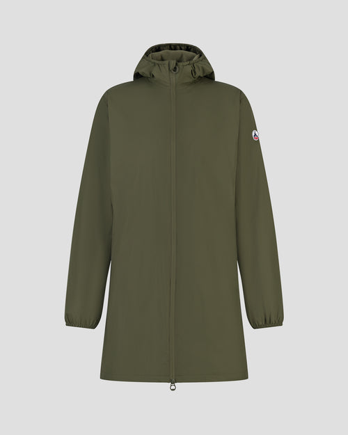 Oban Polar fleece-lined long waterproof jacket Army - JOTT UK - 2