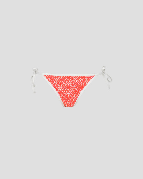 Mono flame red brazilian bikini bottom Maddie monogram - JOTT UK - 2