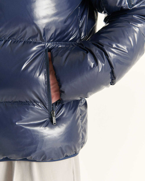 Grand Froid lacquered hooded jacket Navy Java - JOTT UK - 5