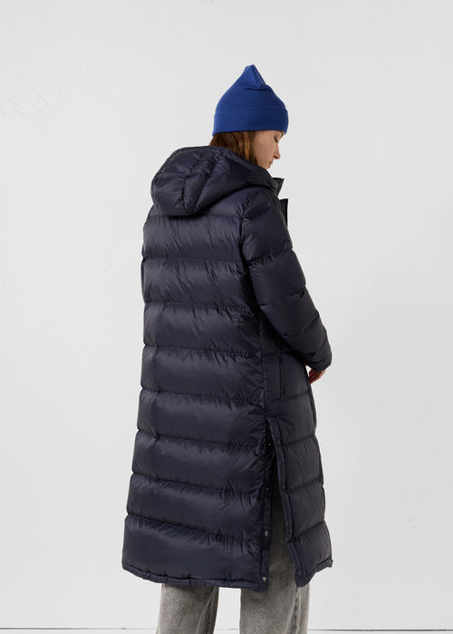 Long hooded down jacket Navy Karachi - JOTT UK - 4