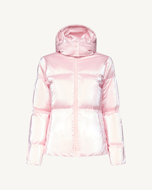 Petal rose Tanya Glossy Extreme Cold iridescent down jacket - JOTT UK - 2