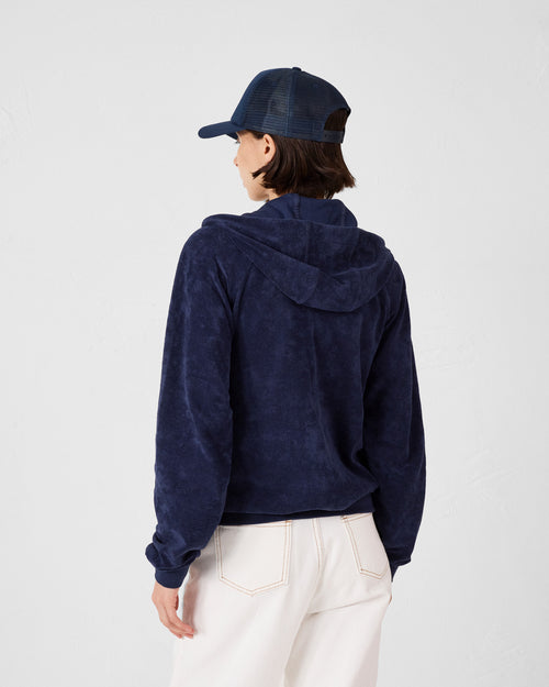 Navy towelling zip jacket Anemone - JOTT UK - 4