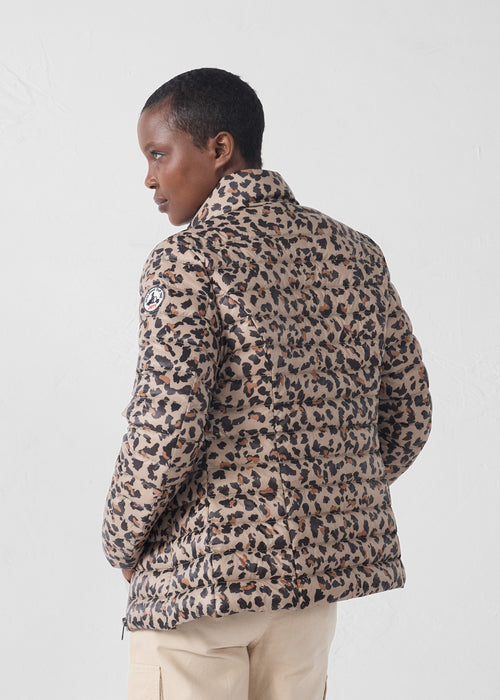Light down jacket Leopard beige Cha print - JOTT UK - 4