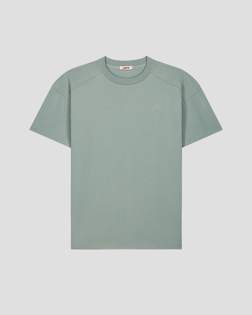 Mineral green red cotton round-neck T-shirt Narong - JOTT UK - 2