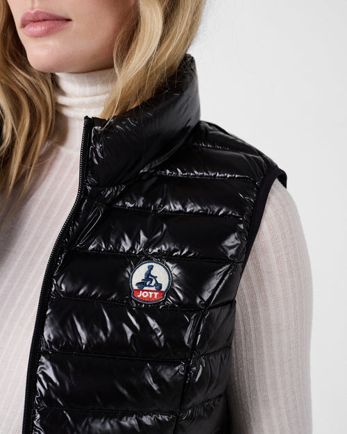 Lightweight sleeveless down jacket Shiny black Seda - JOTT UK - 5
