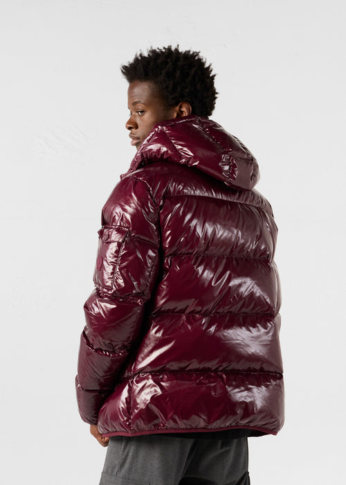 Grand Froid lacquered hooded jacket Dark cherry Java - JOTT UK - 3