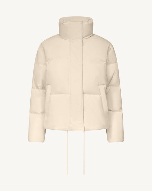 Ozaka cropped puffer-style down jacket Ivory - JOTT UK - 2