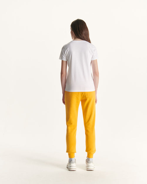 White Cancun single-size V-neck organic cotton T-shirt - JOTT UK - 4