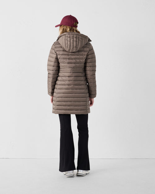 Long Hooded Down Jacket Taupe Vero 2.0 - JOTT UK - 3