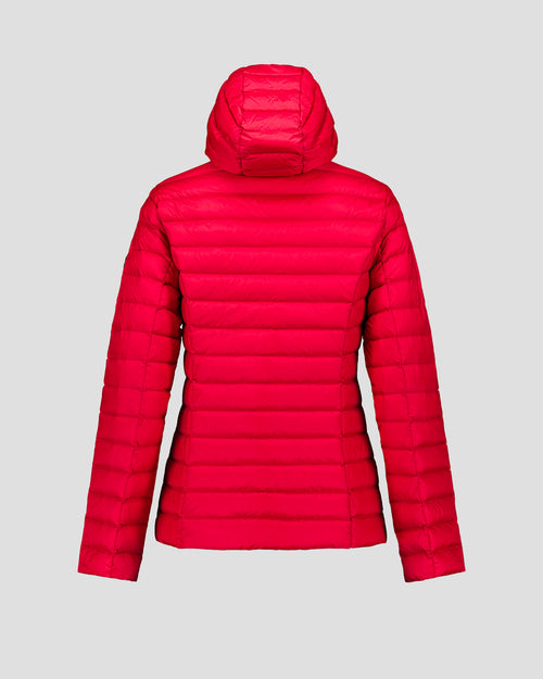Lightweight hooded down jacket Red Carmin Cloe
