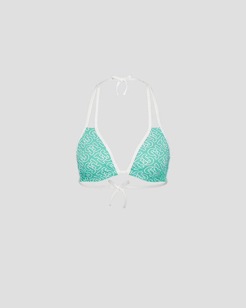 Mono lagoon triangle bikini top Maddie monogram - JOTT UK - 2