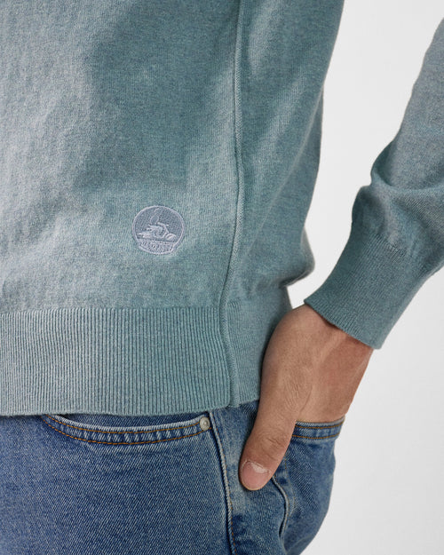 Mineral green Round-neck knitted jumper Hadrien - JOTT UK - 5