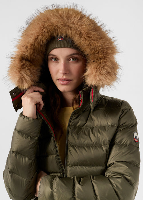 Perle Extreme Cold mid-length down jacket Army - JOTT UK - 5