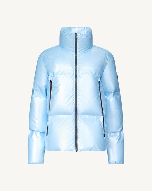 Flake metallic puffer-style down jacket Glacial blue - JOTT UK - 2