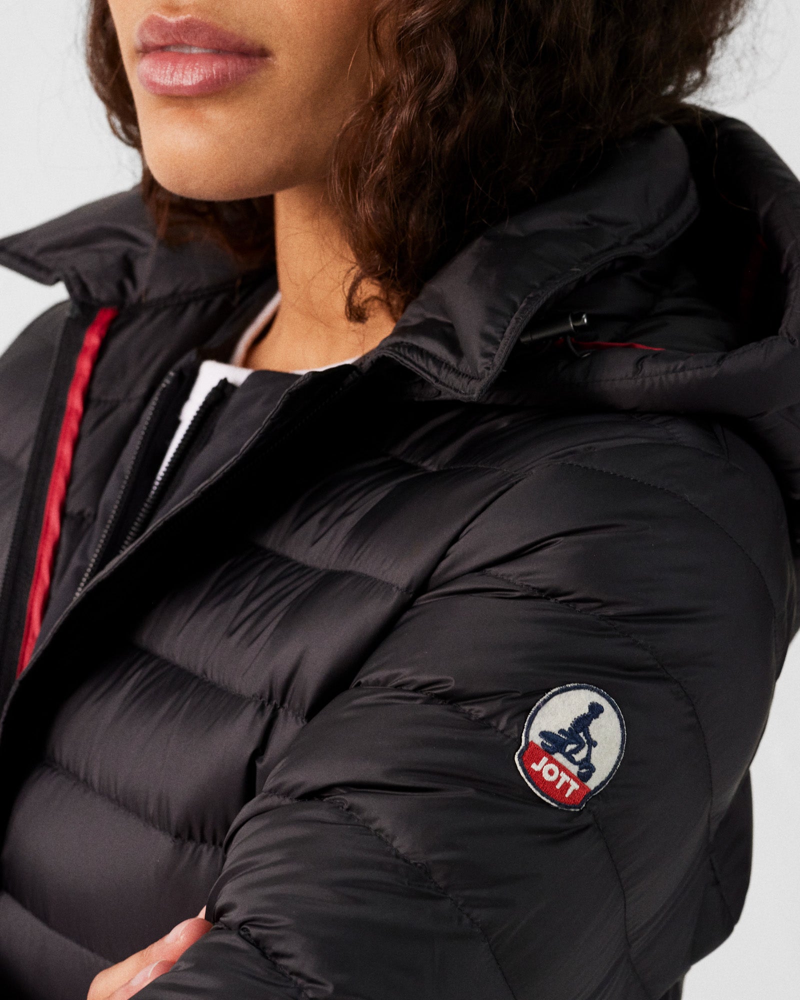 【JOTT LADY'S JACKET VERO｜J999 BLACK】 Black Vero long hooded puffer jacket – JOTT UK