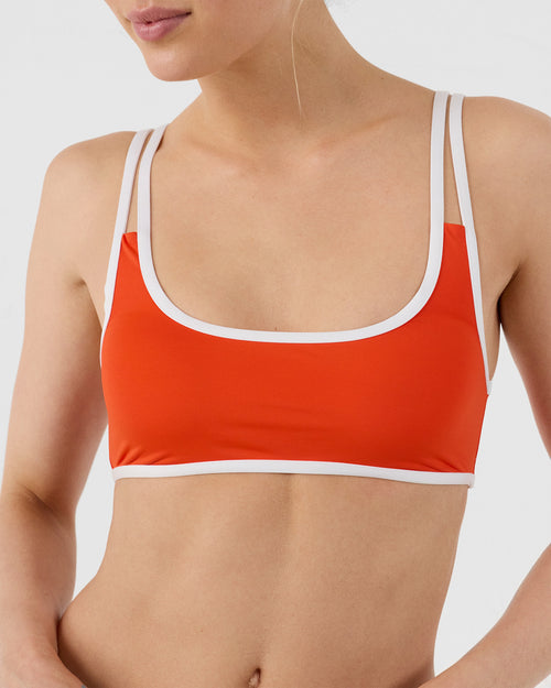 Flame red sports bra bikini top Maeva - JOTT UK - 5