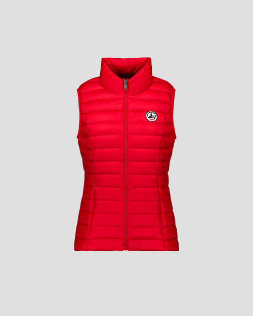 Lightweight Sleeveless Down Jacket Carmine red Seda - JOTT UK - 2