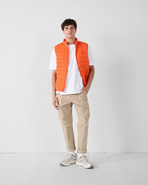 Flame red Arafo stretch sleeveless puffer jacket - JOTT UK - 2