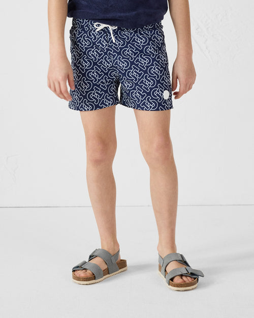 Mono navy Mimosa Monogram swim shorts - JOTT UK - 3