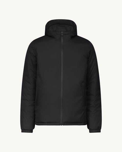 Black Bergen 2.0 reversible hooded puffer jacket - JOTT UK - 2
