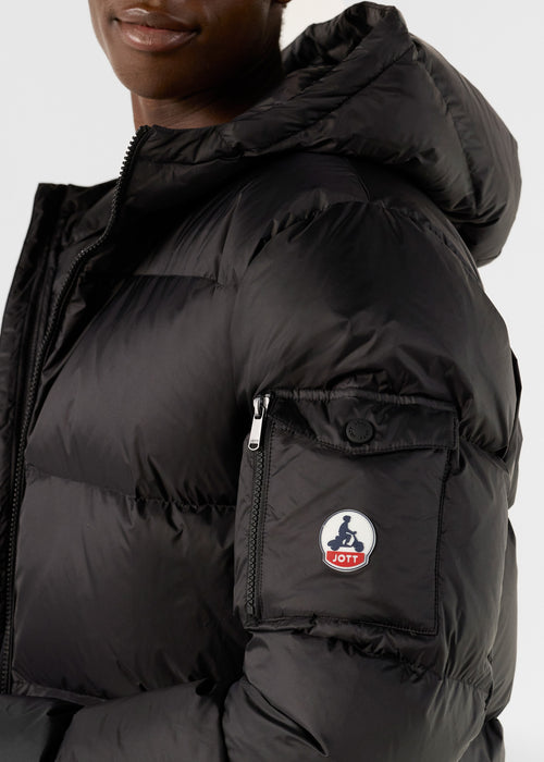 Black Hooded down jacket Java - JOTT UK - 5