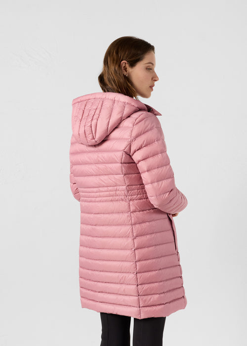 Long Hooded Down Jacket Antique Pink Vero 2.0 - JOTT UK - 4
