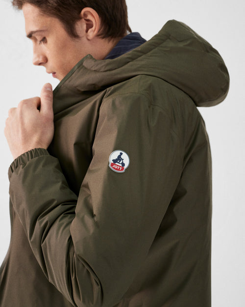 Chicago 2.0 Ultralight reversible hooded winter jacket Army/Beige - JOTT UK - 5