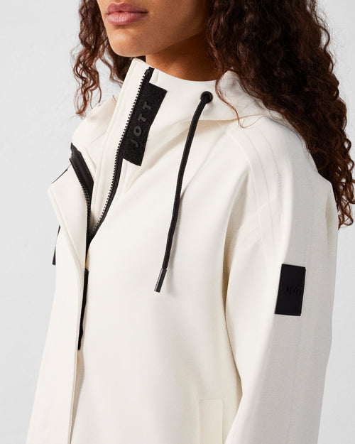 White Bi-fabric short jacket oversized Ellen - JOTT UK - 5