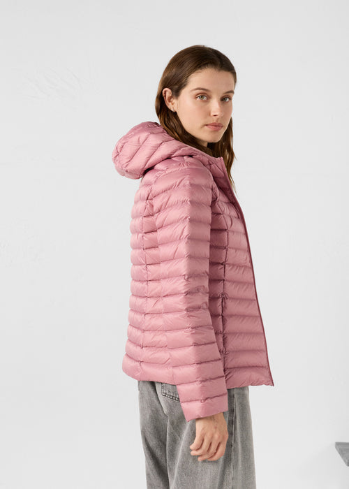 Lightweight hooded down jacket Antique Pink Cloe - JOTT UK - 4