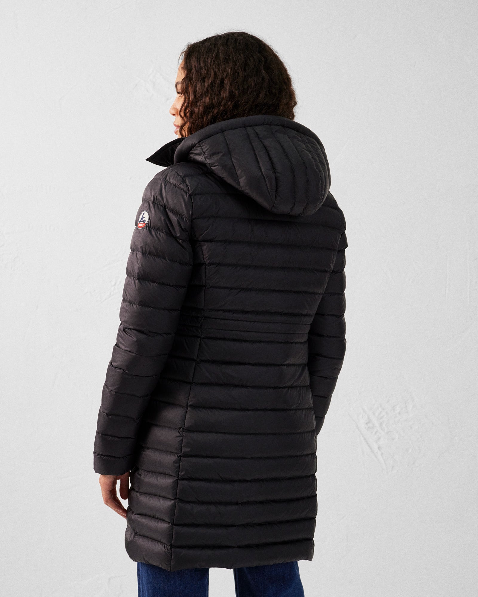【JOTT LADY'S JACKET VERO｜J999 BLACK】 Black Vero long hooded puffer jacket – JOTT UK