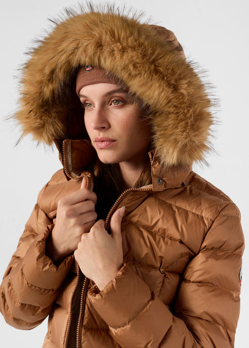 Luxe Extreme Cold hooded down Brown sugar - JOTT UK - 5