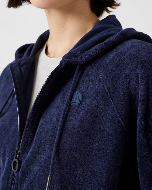 Navy towelling zip jacket Anemone - JOTT UK - 5