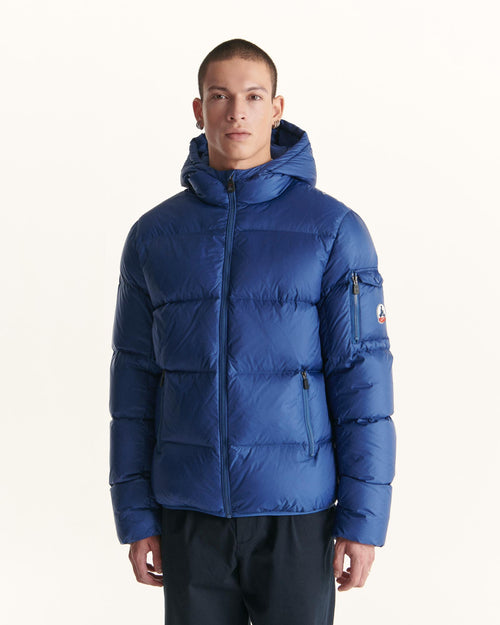Dark Denim Hooded down jacket Java - JOTT UK - 2