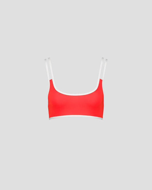Flame red sports bra bikini top Maeva - JOTT UK - 2