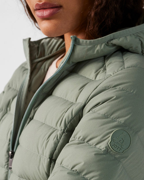 Mineral green Stretch hooded jacket Salma - JOTT UK - 5