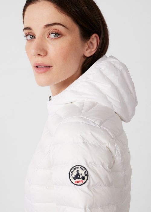 Lightweight hooded down jacket White Cloe - JOTT UK - 5