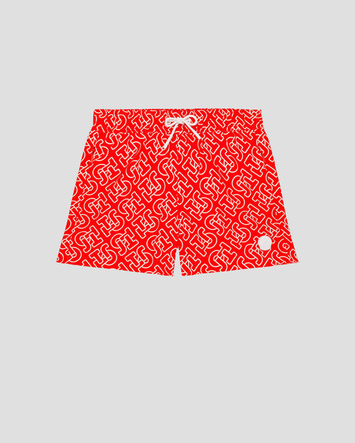 Mono flame red Mimosa Monogram swim shorts - JOTT UK - 2