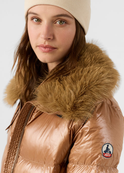 Great cold glittering fake fur padded jacket Red sugar Nevada shiny - JOTT UK - 5
