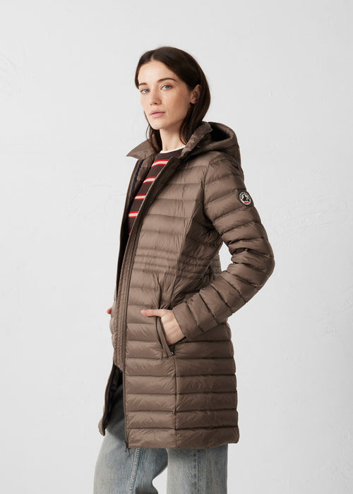 Long Hooded Down Jacket Taupe Vero 2.0 - JOTT UK - 3