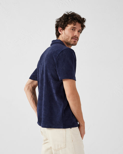 Navy Polo shirt towelling Joshua - JOTT UK - 5