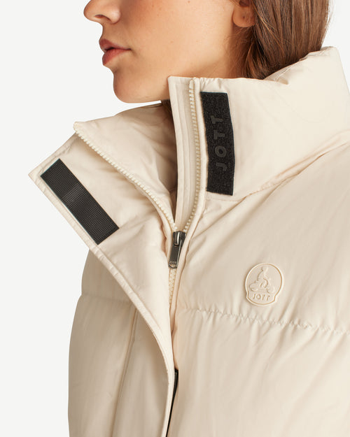 Shangai cropped puffer-style sleeveless down jacket Ivory - JOTT UK - 3