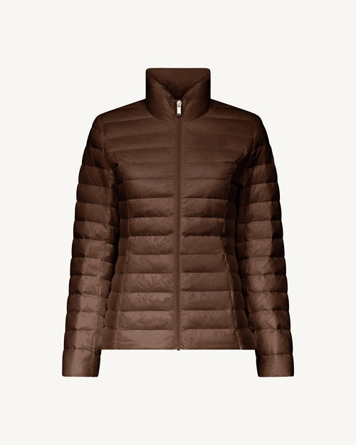 Dark chocolate Cha lightweight puffer jacket - JOTT UK - 2