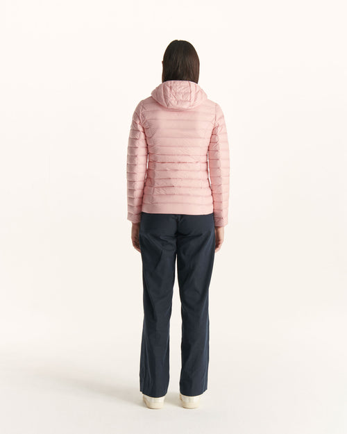 Peach pink Cloe lightweight hooded puffer jacket - JOTT UK - 4